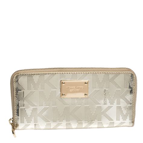 michael kors metallic pouch|Michael Kors metallic wallet.